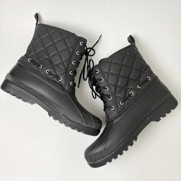 Sperry Topsider Gosling Quilted Duck Boot Waterproof Black - Picture 1 of 11